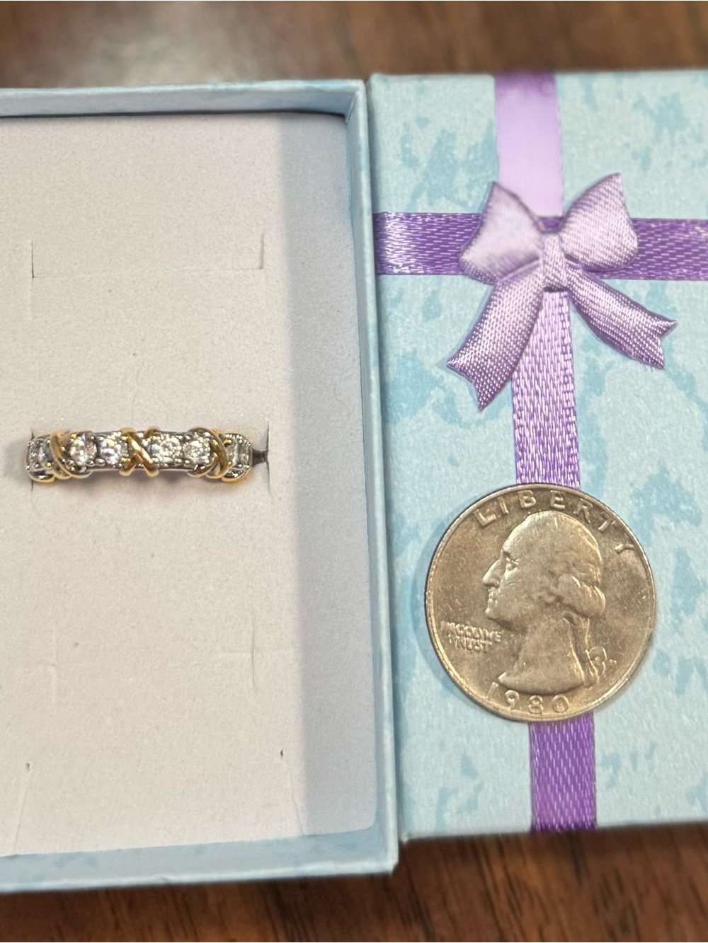 S925 Sterling Silver Two-Tone X Ring